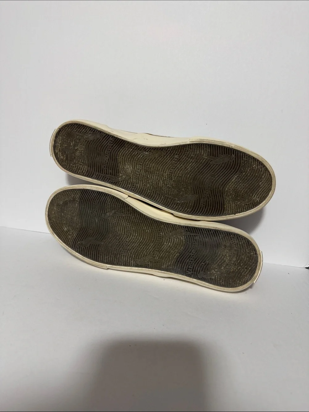 Margaritaville Navy & White Striped Slip-On Sneakers with Tan Trim